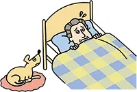 肝臓病の患者さんは、かゆみのせいで寝つきが悪い