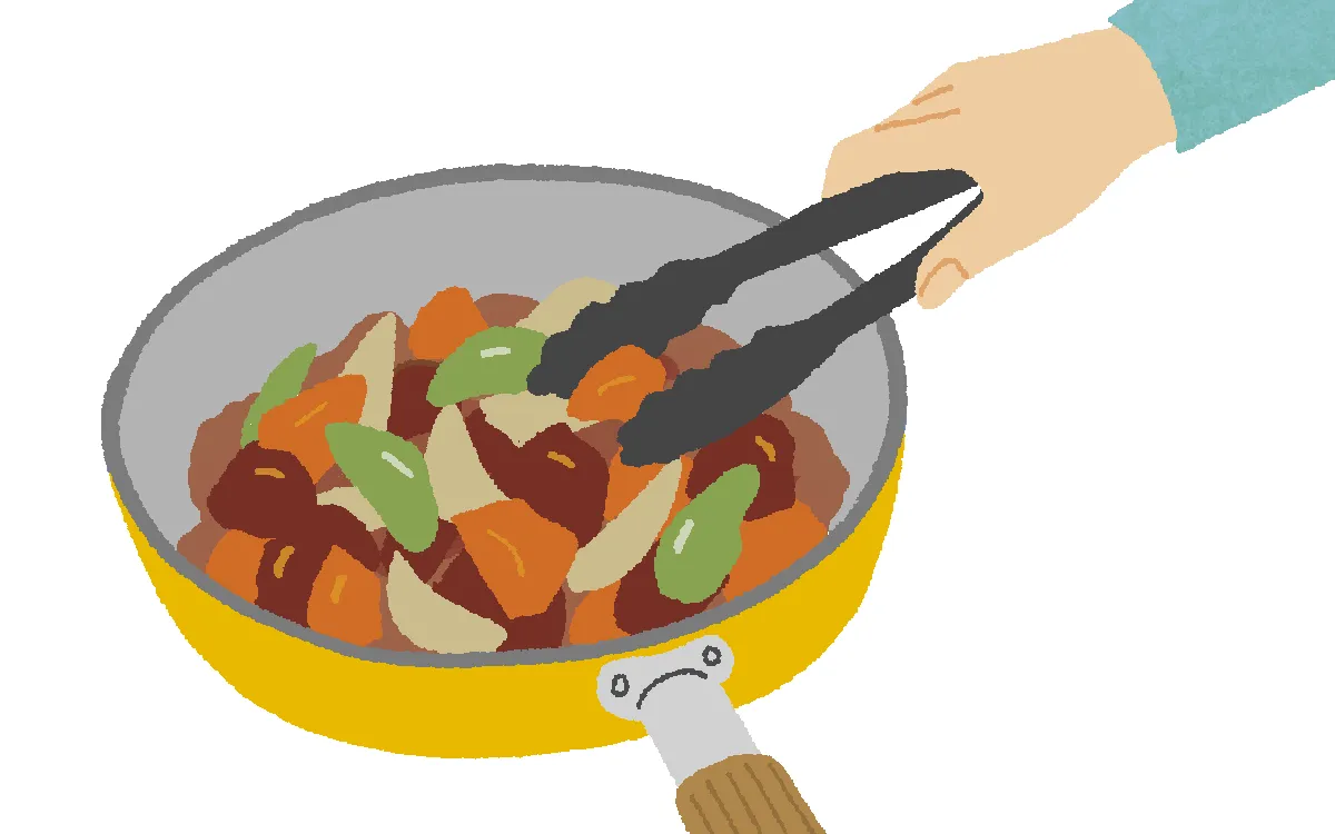 菜箸の代わりにトングを活用する