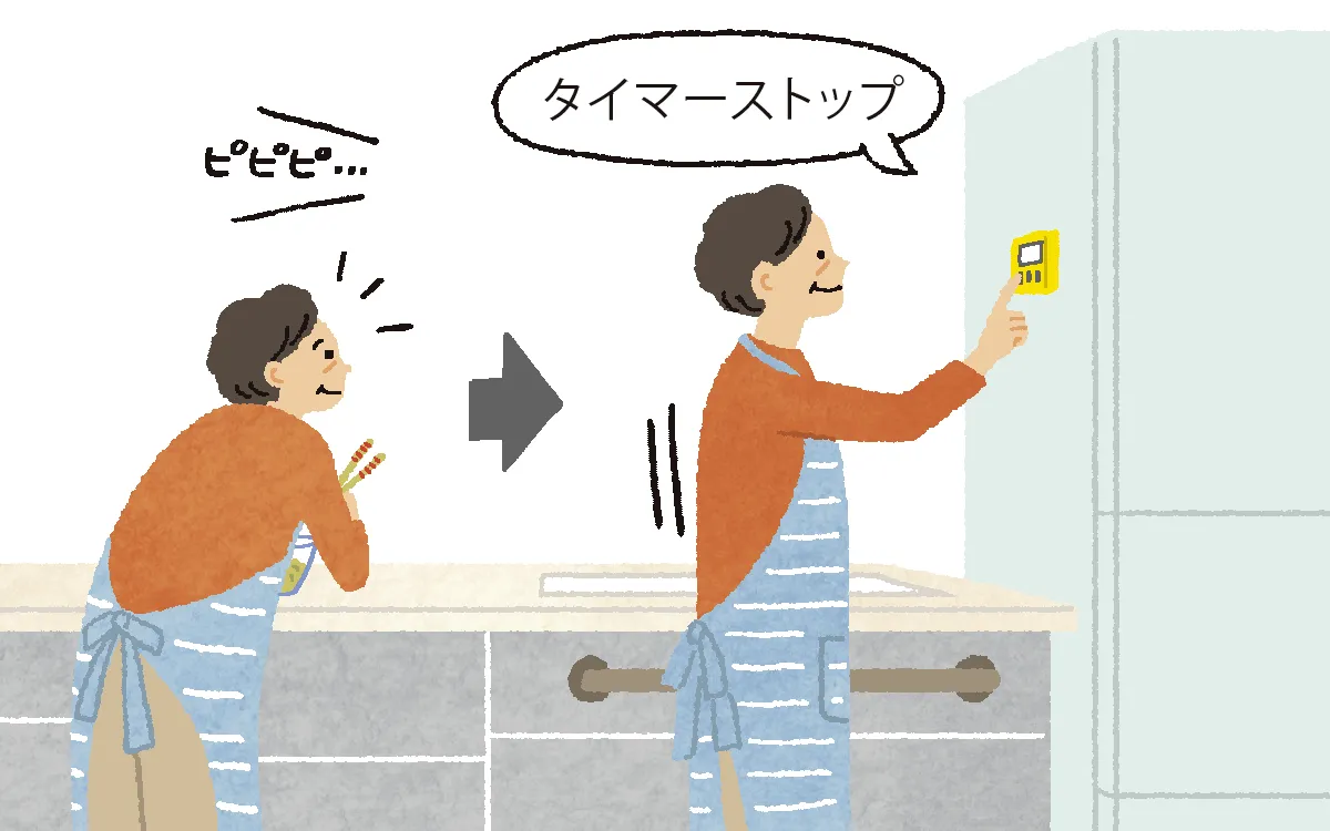 調理工程の合間はいったん手を止めて意識的に姿勢を正すタイミングを