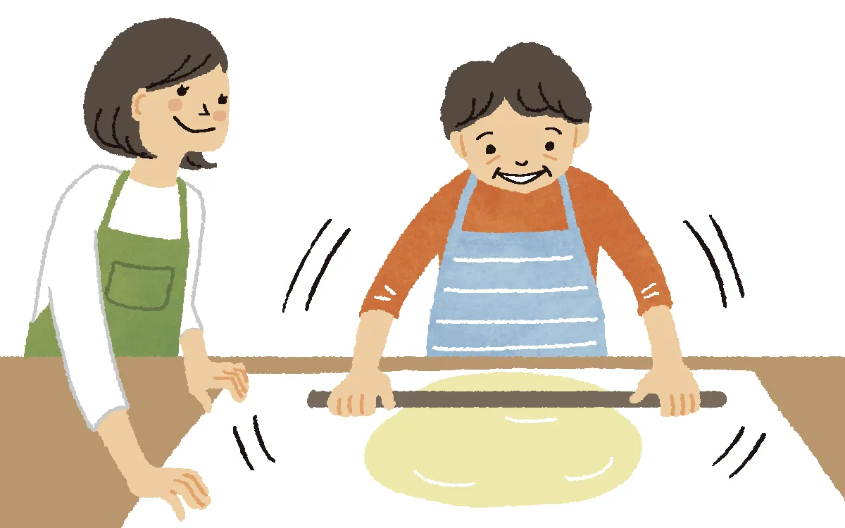 ときには全身を使う動作を伴う料理に挑戦 してみる