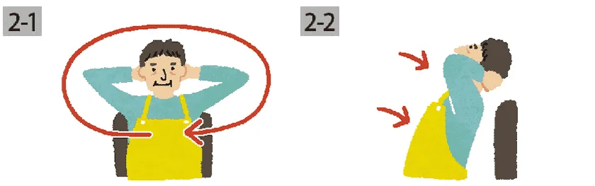 立ち仕事に備えて上半身のストレッチ