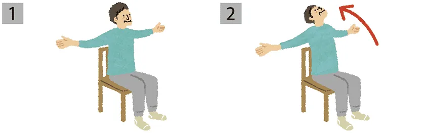 椅子を使って体を開くストレッチ