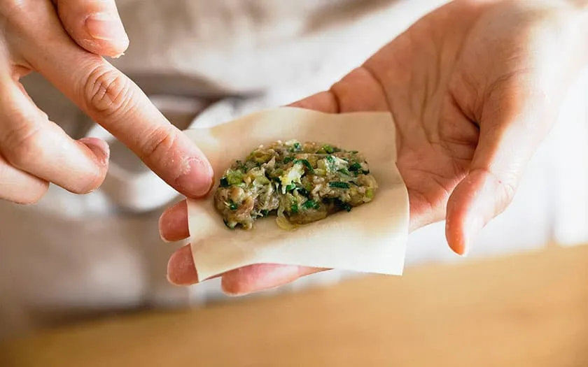 ワンタンの皮と餃子のたね