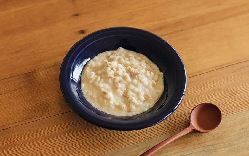 押し⻨とツナのミルクリゾット