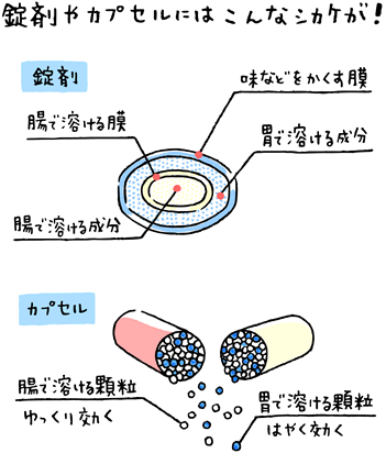 図:錠剤やカプセルには、こんなシカケが!