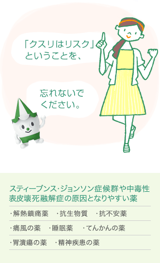 「クスリはリスク」ということを、スコッピィ君:忘れないでください。