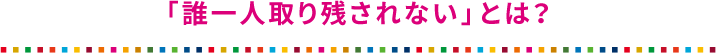 「誰一人取り残されない」とは?