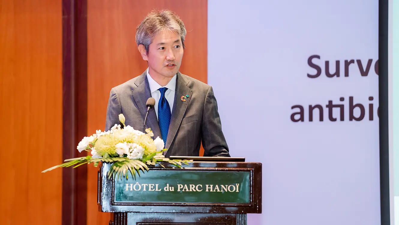 本研究を主幹した当社執行役員の上月の挨拶の様子